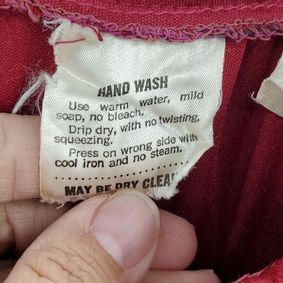 Chipper 70s 80s Long Sleeve Dress Button up Front and Drawstring Waist Vintage - Picture 8 of 16